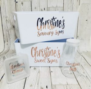Personalised Treat Containers, cheese tub & milk bottle - Image 8