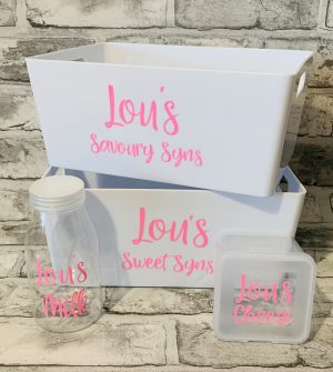 Personalised Treat Containers, cheese tub & milk bottle - Image 5