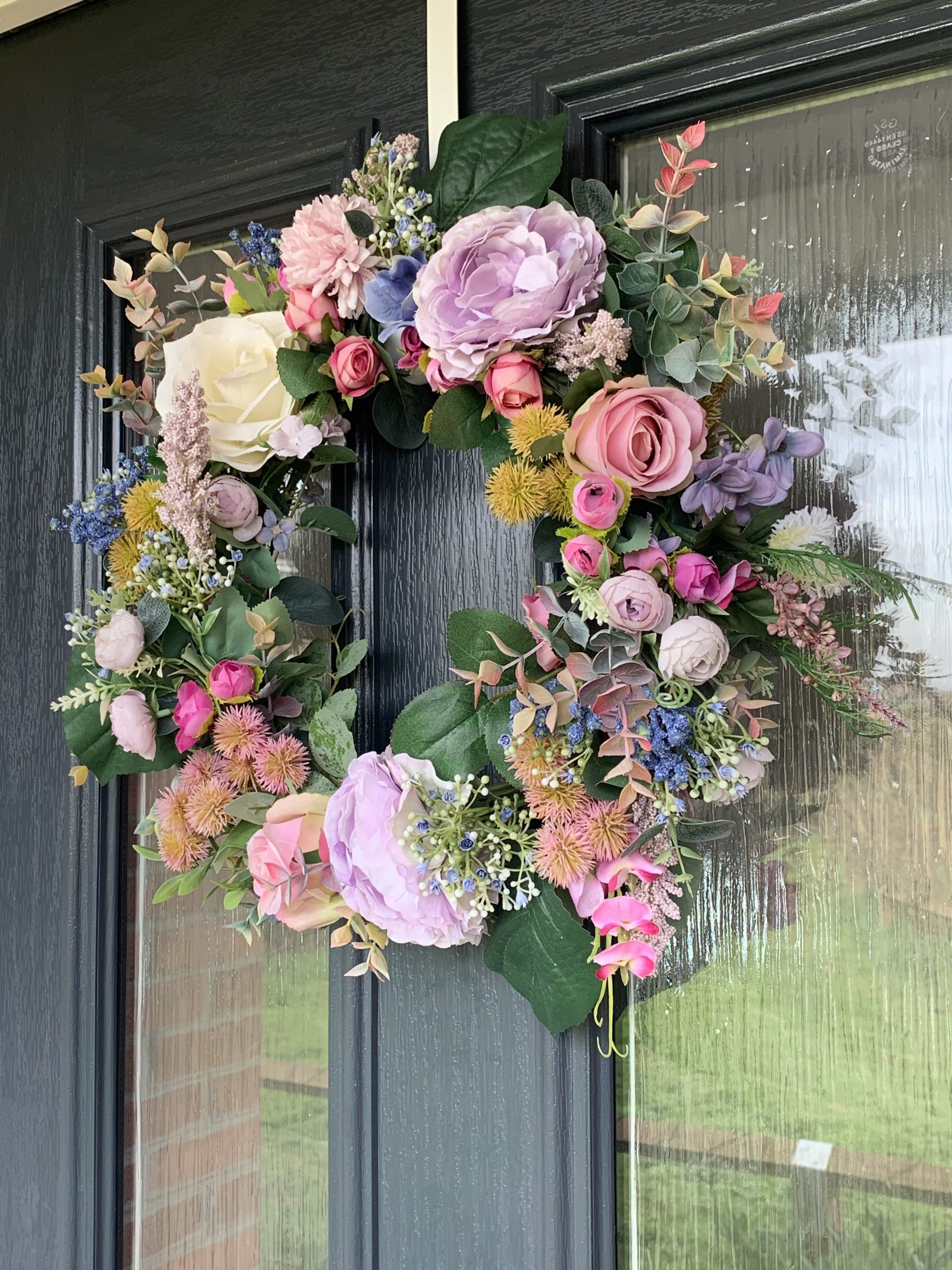Decorative Wreaths Luxury Faux Flower Front Door Wreath | Door Decor – Sparkles & Glitter