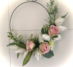 Floral BoHo Hoop With Tulips And Vintage Pink Roses - Image 2