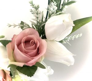Floral BoHo Hoop With Tulips And Vintage Pink Roses - Image 3