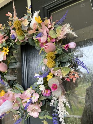 Summer Faux Flower Door Wreath | Door Decor | Floral Display - Image 3