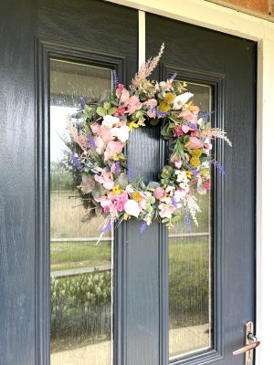 Summer Faux Flower Door Wreath | Door Decor | Floral Display - Image 2