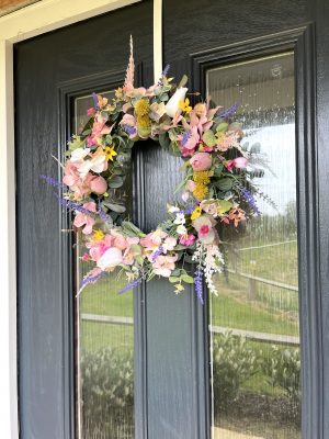 Summer Faux Flower Door Wreath | Door Decor | Floral Display