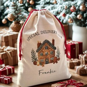Personalised Gingerbread Santa Sack