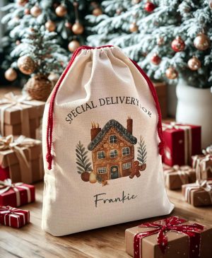 Personalised Gingerbread Santa Sack