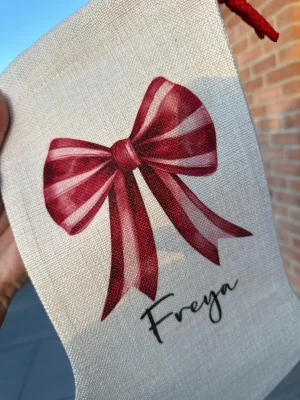 Bow Christmas stocking | Santa Sack - Image 4