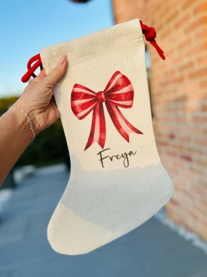 Bow Christmas stocking | Santa Sack - Image 5