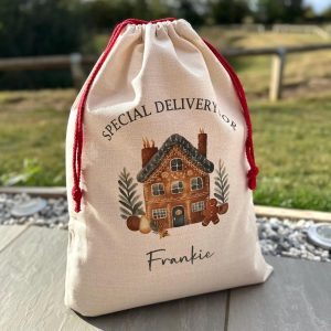 Personalised Gingerbread Santa Sack