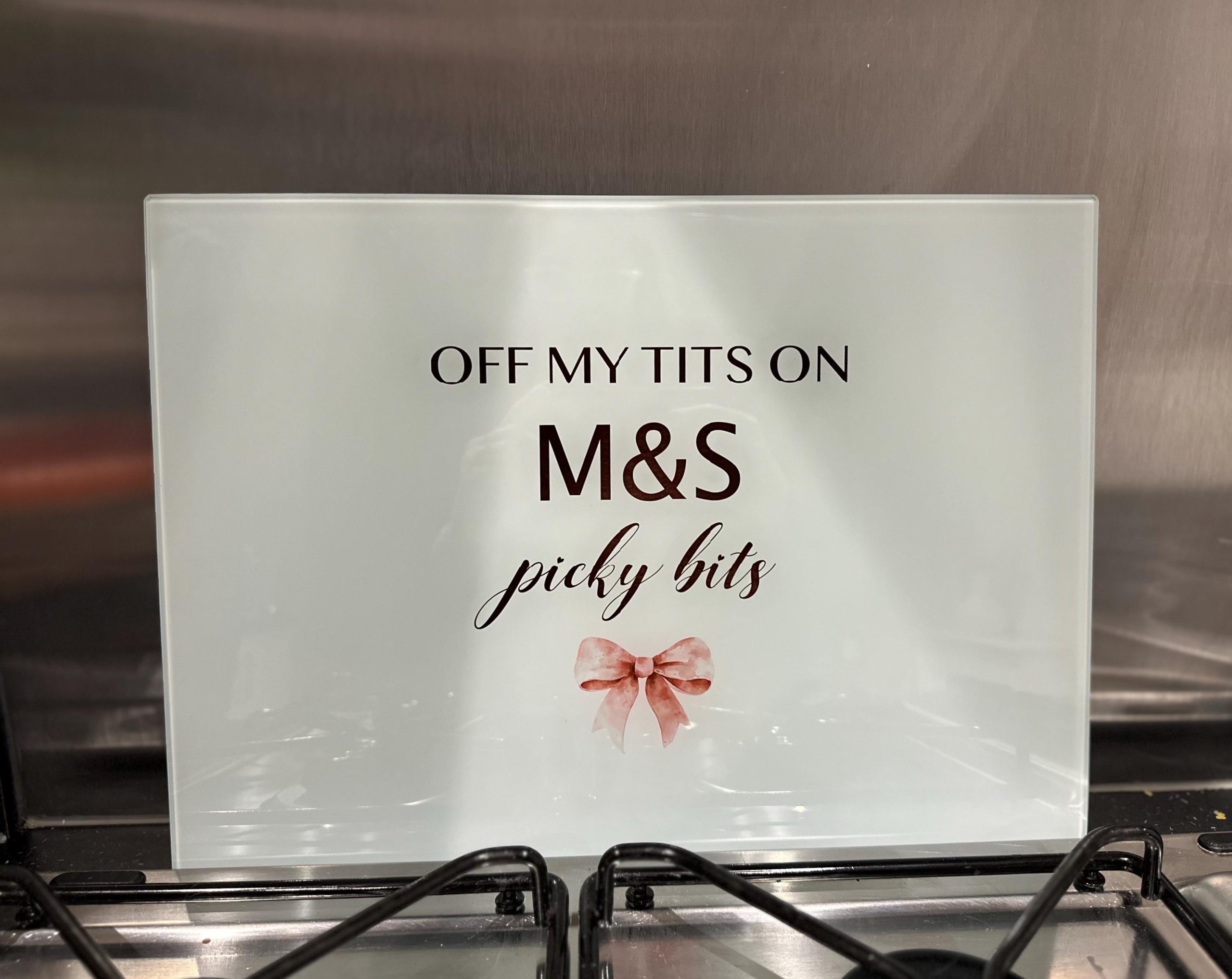 Personalised Chopping Board "Off My Tit's On Picky Bits" - Image 2