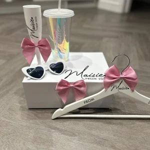 Personalized Prom Gift Set | Dress Hanger, Flute & Cold Cup