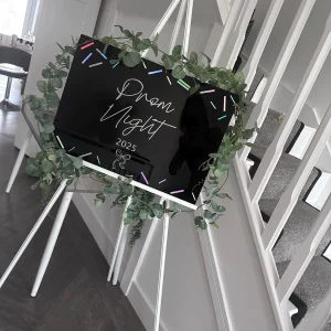 Personalised A2 Acrylic Prom Sign, Wedding Entrance Sign