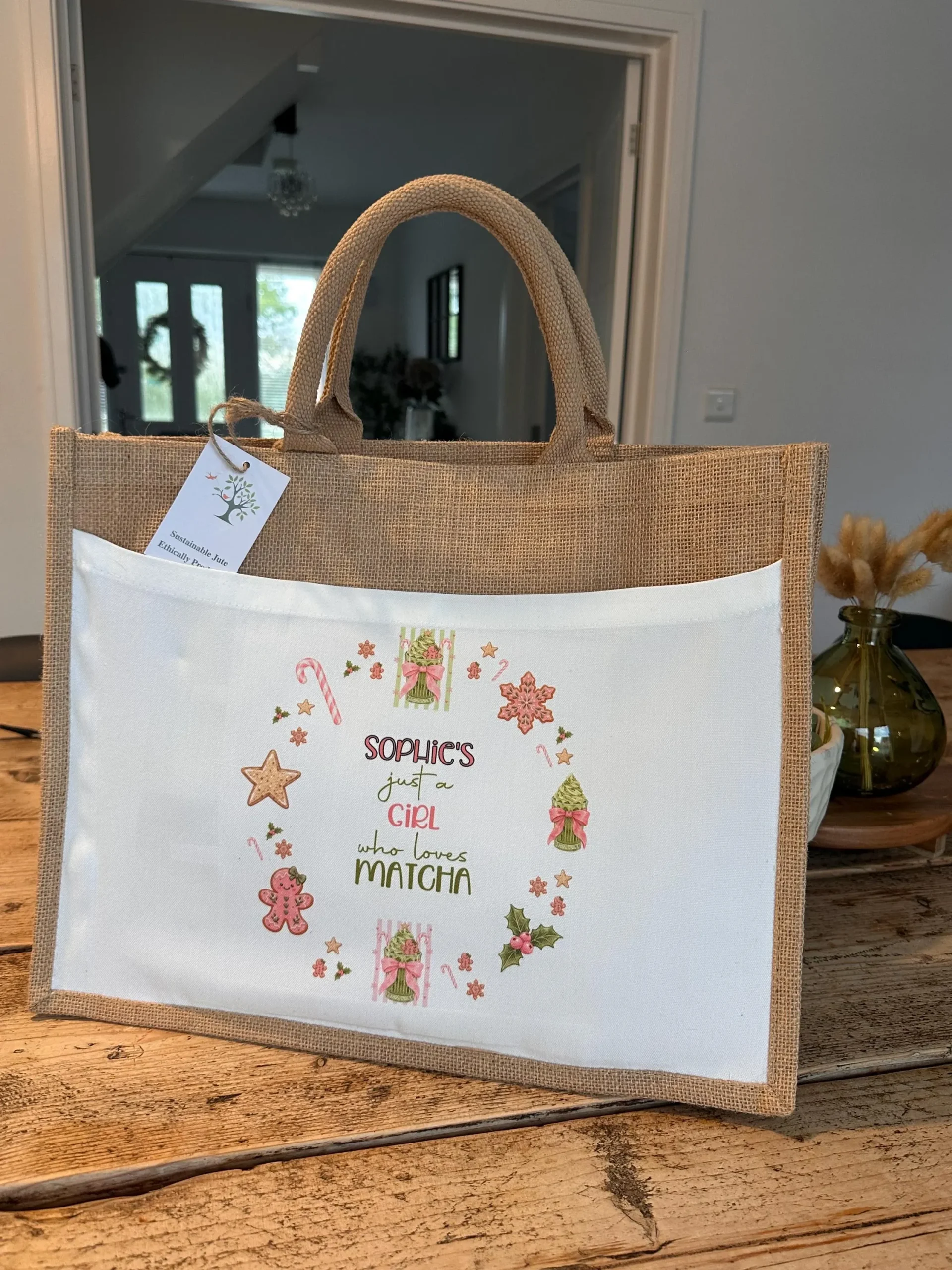 Personalised Matcha canvas tote bag | Gift bag - Image 4